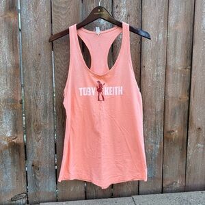 NEXT LEVEL Women's Orange Pink Tony Keith Racerback Tank Top Rodeo Shirt XXL